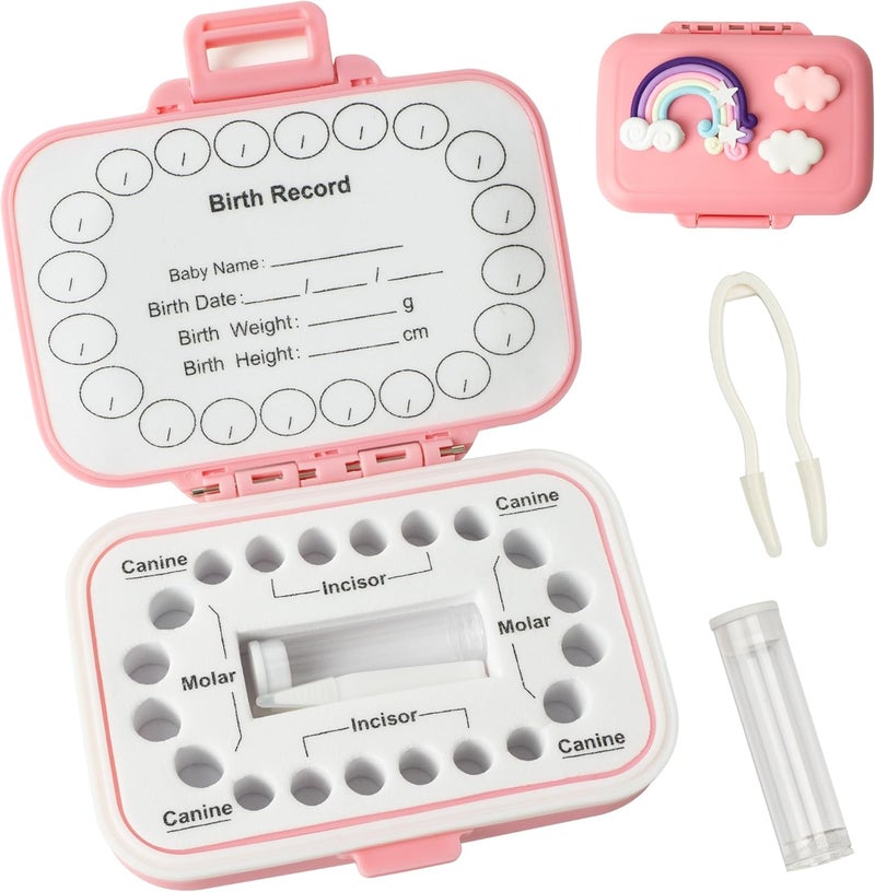 iweener Baby tooth souvenir box,Tooth Saver Tooth Container for,Lost Teeth,Teeth Storage Holder for Tooth,FairyToothSaver,preservingchildren's tooth childhood memories (Pink) - Image 1